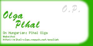 olga plhal business card